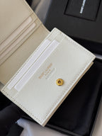 YSL Wallet White Gold Cowhide 240578