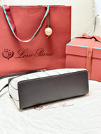 LP Extra Pouch L27 Dark Brown Calfskin Linen 282227