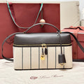 LP Extra Pouch L27 Dark Brown Calfskin Linen 282227