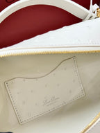 LP Extra Pouch L23 Off-White Ostrich Pattern Leather