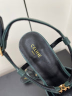 MORRAINE SLINGBACK PUMPS IN TEAL GREEN CALFSKIN