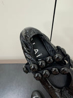 ALAIA SPHERE BALLET FLATS IN BLACK LAMBSKIN
