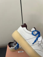 THICK-SOLED RETRO SNEAKERS IN WHITE MIX MERLOT SMOOTH LAMBSKIN
