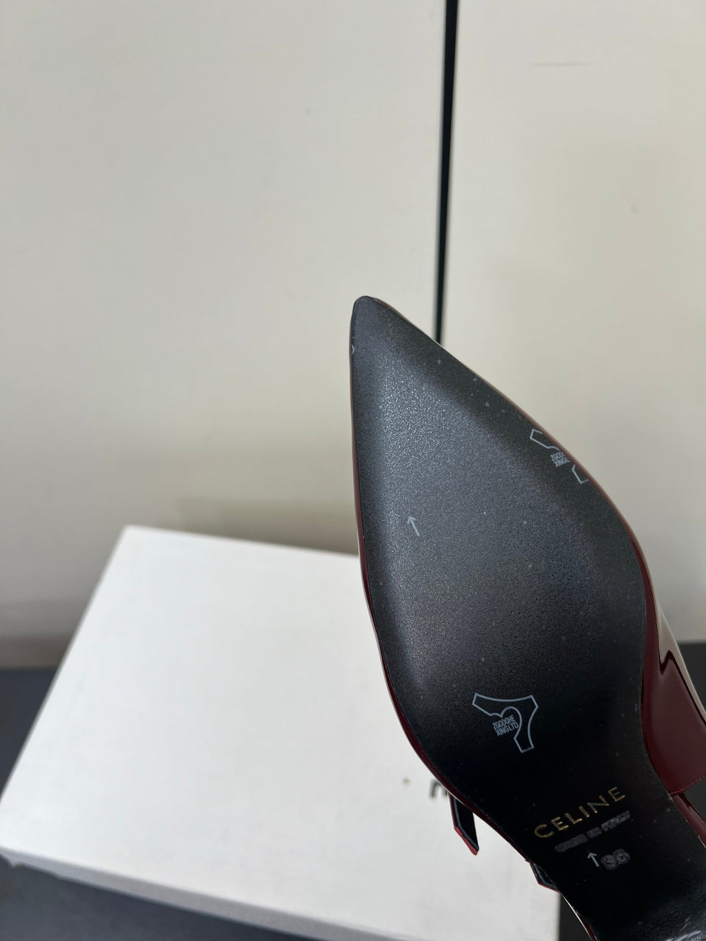 JUDY DOUBLE STRAP MARY JANE SLINGBACK IN BURGUNDY RED PATENT CALFSKIN