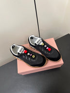 TYRE SNEAKERS IN BLACK TECHNICAL FABRIC AND SUEDE WITH STICKER