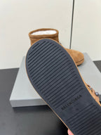 BALENCIAGA 25S ALASKA ANKLE BOOTS IN BROWN SUEDE AND LAMBSKIN