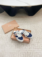 SNEAKER MULES IN NAVY MESH AND BEIGE SUEDE