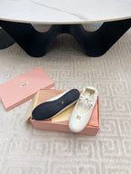MARY JANE FLATS IN WHITE SMOOTH LAMBSKIN