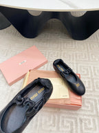 MARY JANE FLATS IN BLACK SMOOTH LAMBSKIN