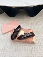 BOW MARY JANE FLAT IN ESPRESSO NAPLAK LAMBSKIN