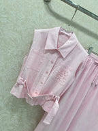 LINEN 25S BLAZER TRORS SET 265616