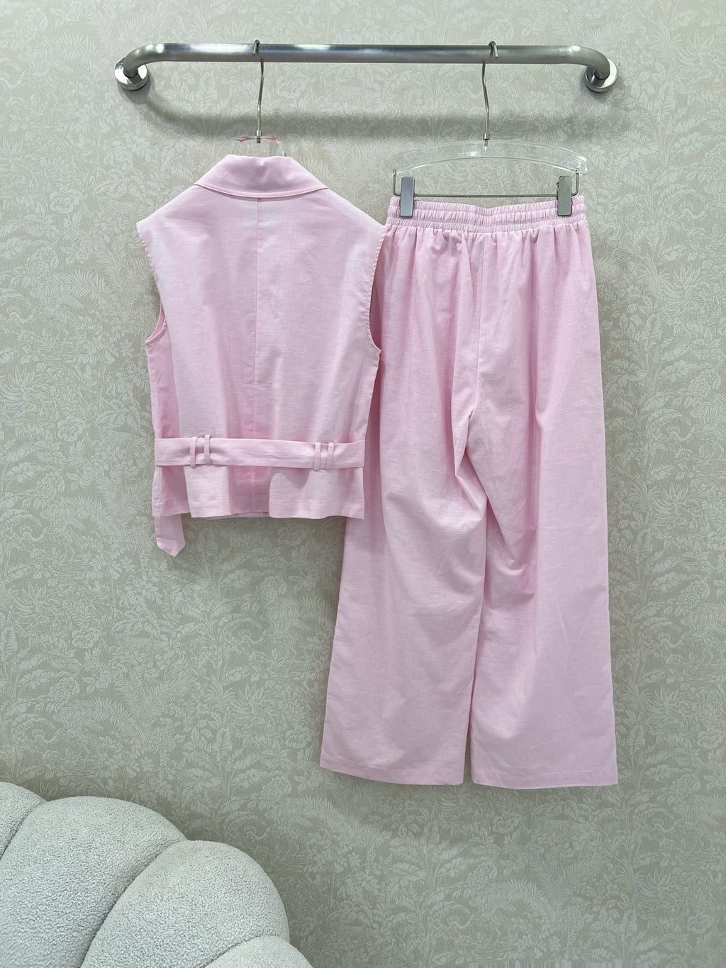 LINEN 25S BLAZER TRORS SET 265616