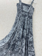 DIOR SPAGHETTI STRAP DRESS IN DARK GREY