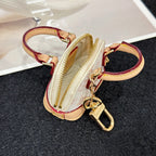 LV Alma Bag Charm White mix Beige Cowhide Canvas