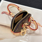 LV Alma Bag Charm Brown mix Beige Cowhide Canvas