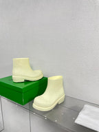 FIREMAN BOOTS IN BEIGE CREAM RUBBER WITH ICONIC INTRECCIO MOTIF