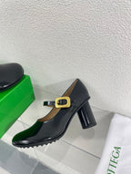 ATOMIC MARY-JANE PUMP 9 CM IN BLACK CALFSKIN