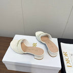 DIOR HIGH HEEL 25S 45 MM IN WHITE LAMBSKIN WITH GOLD HARDWARE