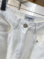 CHANEL WHITE STRAIGHT-LEG JEANS