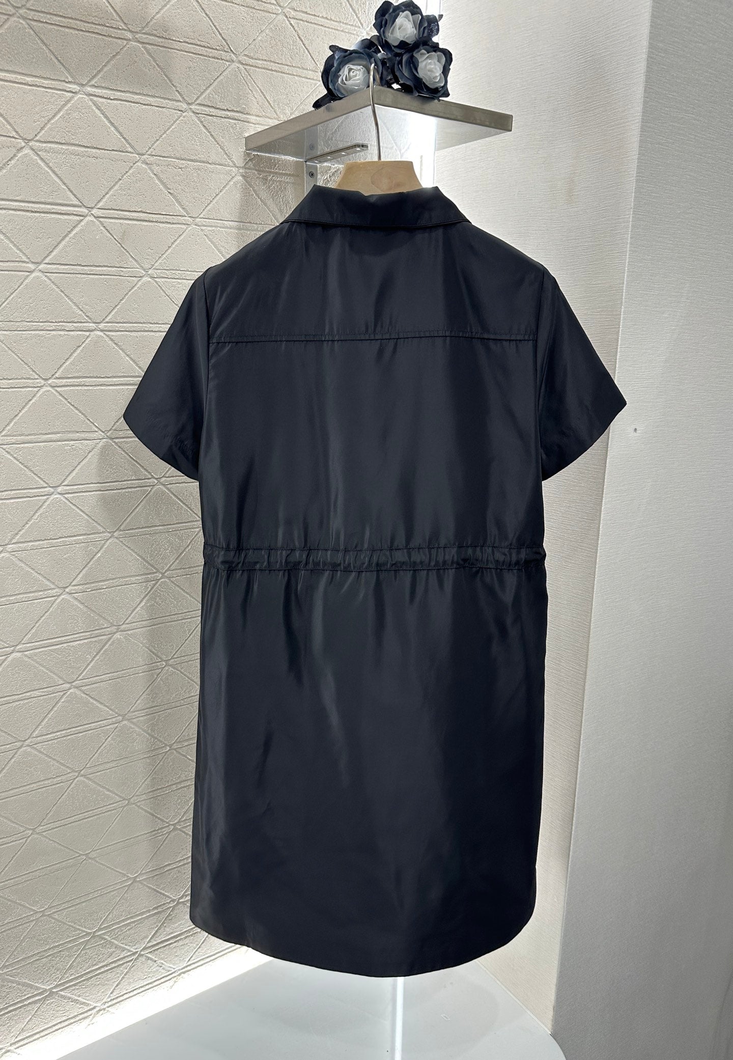 PRAD 25S SHORT SLEEVE DRAWSTRING DRESS 265563