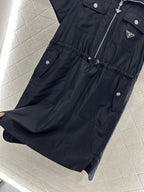 PRAD 25S SHORT SLEEVE DRAWSTRING DRESS 265563