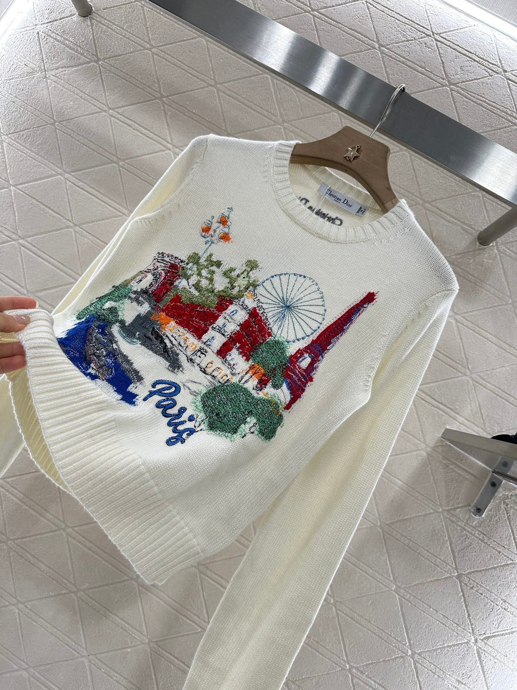 DIOR EMBROIDERED LANDSCAPE KNIT SWEATER 272312