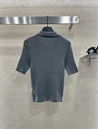 MIUMIU SHORT-SLEEVE KNIT POLO SHIRT STYLE 99