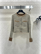 CHANEL 25S VELVET-TRIM JACKET AND SKIRT SET 398