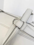 Balenciaga Carrie Bowling Ball Bag White Lambskin
