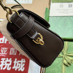 LUCE MEDIUM SHOULDER BAG 36 IN BEIGE CANVAS AND DARK BROWN CALFSKIN TRIM GOLD HARDWARE