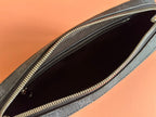 SMALL CROSSBODY BAG 24 WITH TAG IN BLACK CALFSKIN AND CANVAS TRIM