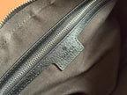 SMALL CROSSBODY BAG 24 WITH TAG IN BLACK CALFSKIN AND CANVAS TRIM