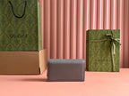 INTERLOCKING WOC 20 IN GRAY GRAINY CALFSKIN GOLD HARDWARE