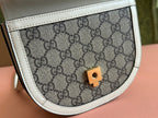 Gucci Horsebit Bag Ebony Mix White Leather 239813