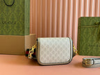 Gucci Horsebit 20.5 Bag Beige mix White Leather Canvas 244257