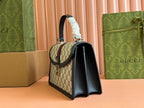 Gucci Ophidia 25cm Bag Ebony Black Canvas Leather 248493