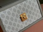 Gucci Ophidia 25cm Bag Beige White Canvas Leather 248494