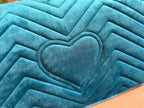 GUCCI 25S GG MARMONT 26 CM IN DEEP TEAL BLUE VELVET WITH GOLD HARDWARE