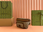 Gucci Interlocking G belt bag Brown mix Ebony Leather Canvas 248164