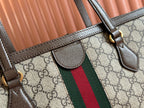 Gucci Ophidia 38cm Bag Ebony Brown Leather Canvas 244454