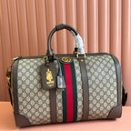 SAVOY MEDIUM DUFFLE BAG 44 IN BEIGE AND EBONY GG SUPREME CANVAS