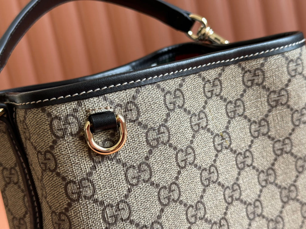 Gucci Ophidia 20.5cm Bag Ebony Black Canvas 248560