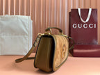 GG Blondie Large Handbag 32cm Brown Suede Calfskin