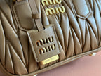 ARCADIE MATELASSÉ BAG 19 IN BROWN LAMBSKIN GOLD HARDWARE
