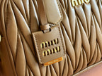 ARCADIE MATELASSÉ BAG 24 IN BROWN LAMBSKIN GOLD HARDWARE