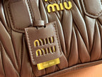 ARCADIE MATELASSÉ BAG 19 IN CHESTNUT BROWN LAMBSKIN GOLD HARDWARE