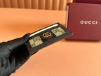 Gucci Ophidia Card Holder Wallet Black Ebony Canvas Leather 239962
