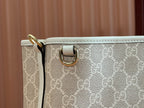 Gucci Ophidia 20.5cm Bag Beige White Canvas 239673