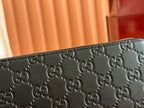 Gucci Zipper Wallet Black Embossed 248406