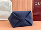 Gucci Totissima Tote Bag Dark Blue Denim Leather